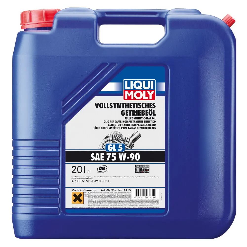 Масло трансмиссионное LIQUI MOLY Getriebeoil 75W-90 синтетическое 20 л 1415