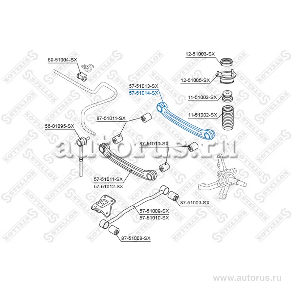 Рычаг зад. подв. зад. п. Hyundai Accent STELLOX 5751014_SX