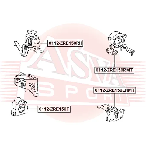 Опора двигателя ASVA 0112-ZRE150LHMT
