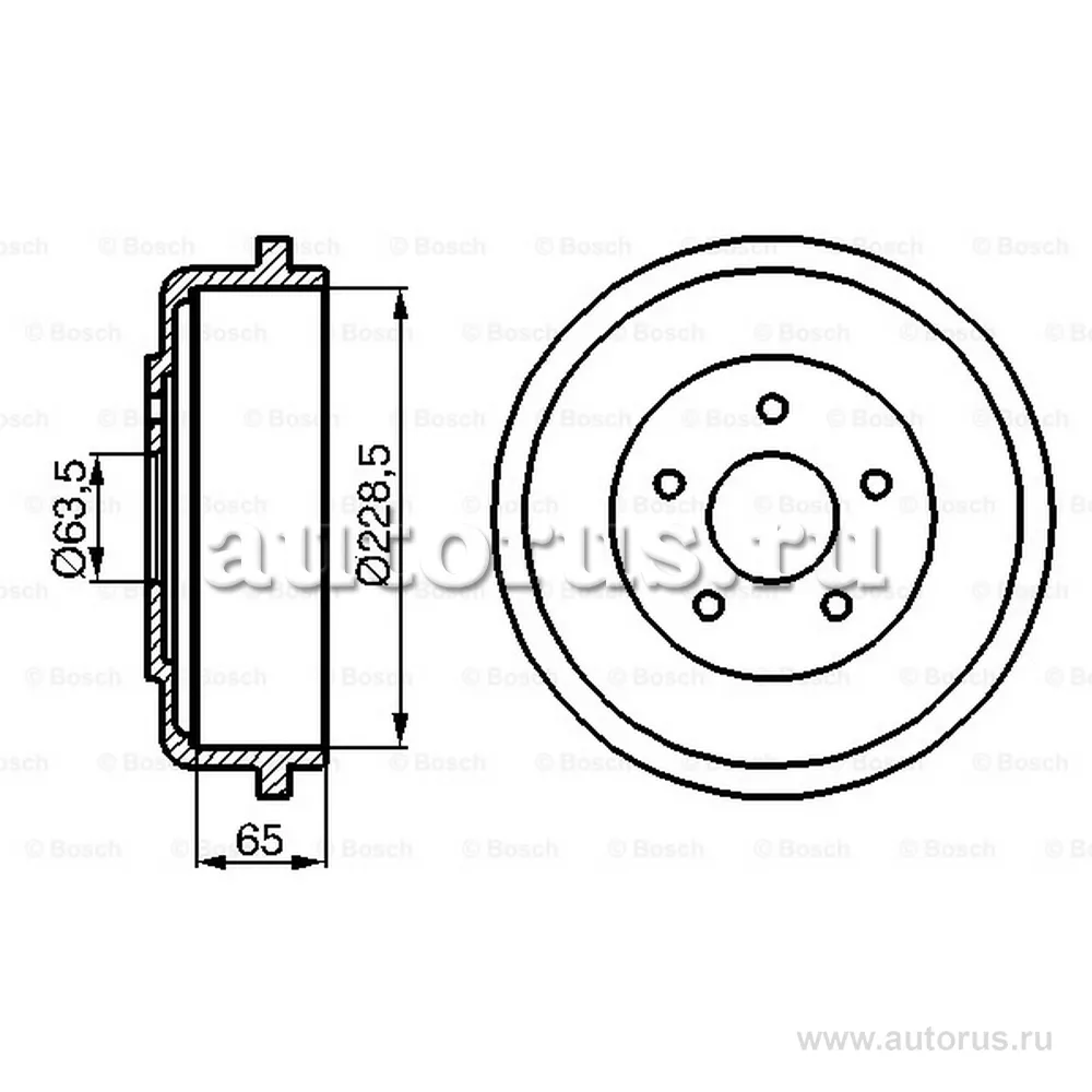 Барабан тормозной BOSCH 0 986 477 129