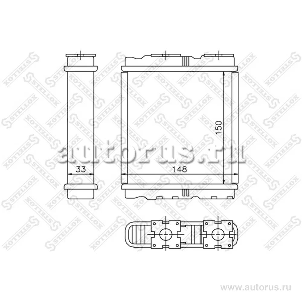 Радиатор печкиOpel Frontera A 2.3 92-98 STELLOX 1035077_SX