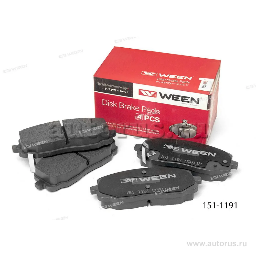 Тормозные колодки дисковые передние HYUNDAI i10, KIA Picanto WEEN 151-1191