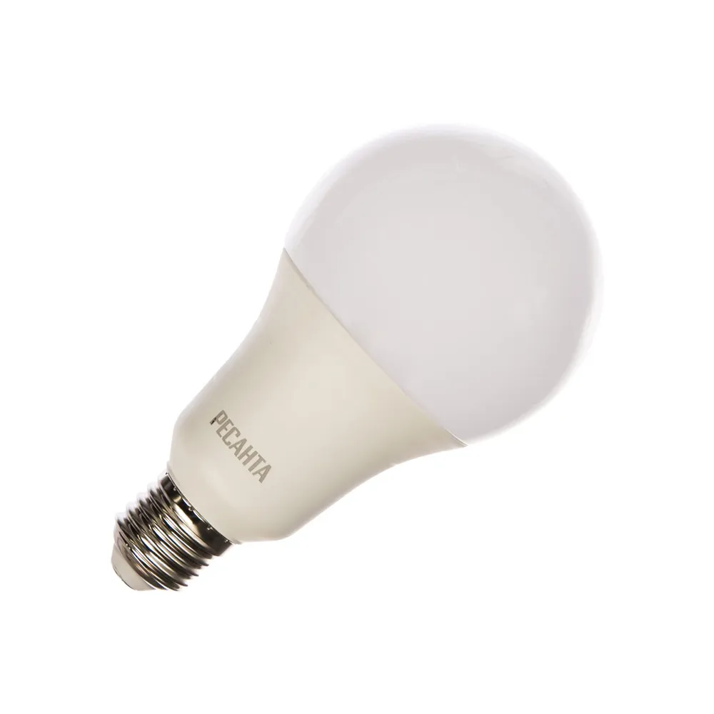 Лампа светодиодная 230V бытовая 20W E27 4000K Ресанта LL-R-A80 1 шт. картон 76/1/22