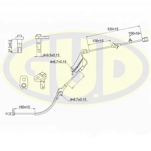ДАТЧИК ABS ПЕРЕДН HONDA ACCORD ПРАВ G.U.D GABS02517