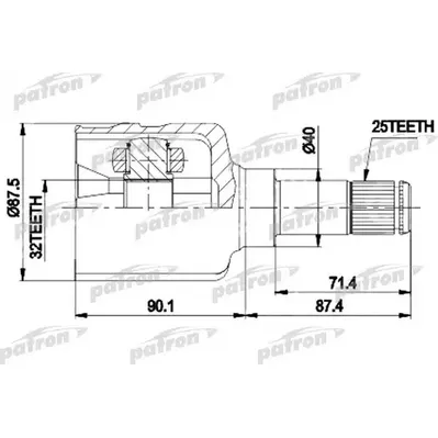 ШРУС внутр лев к-кт 25x40x32 EMPI 87-9536, CHRYSLER:TOW PATRON PCV9536