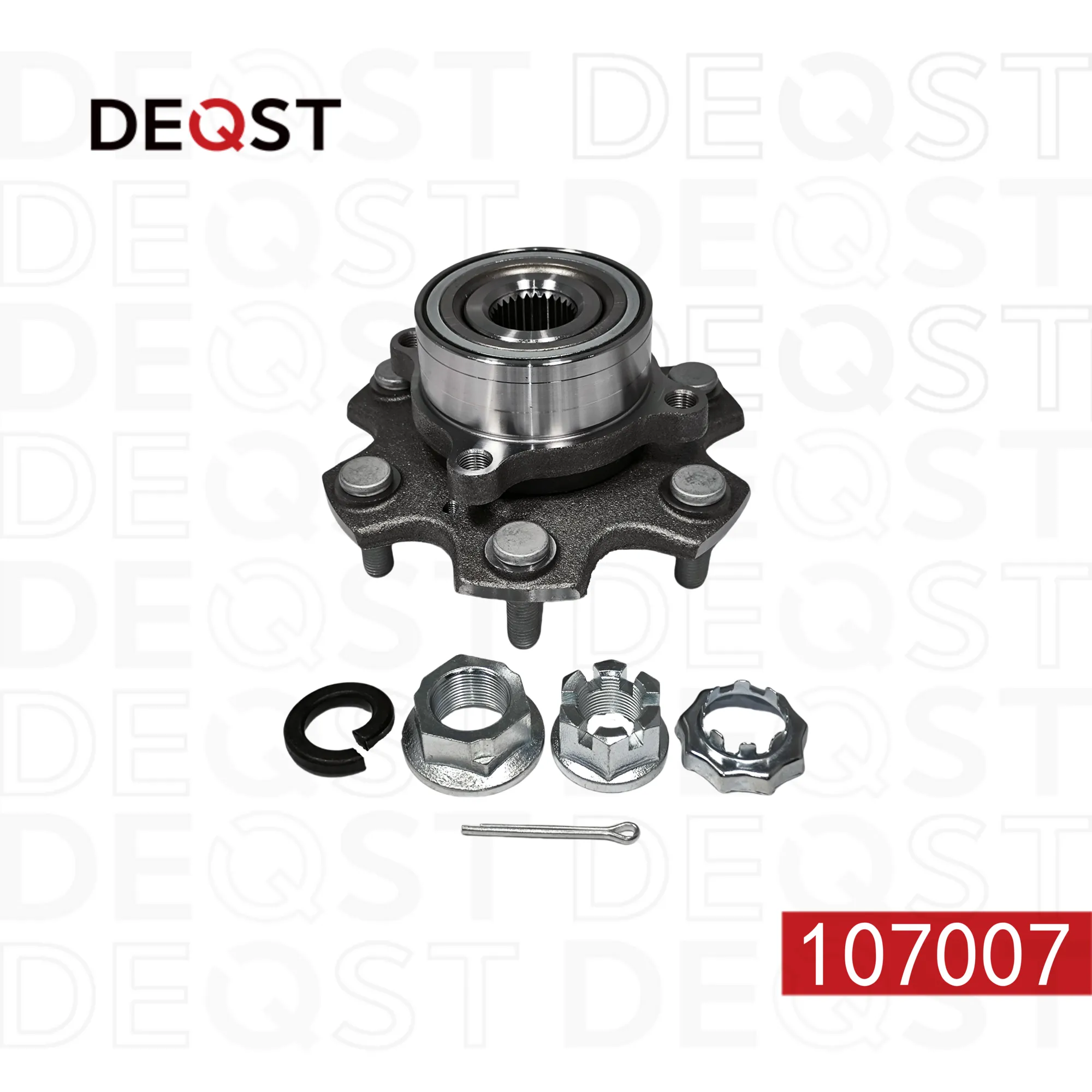 Ступица с подшипником в сборе передняя MITSUBISHI Pajero III 2000 2006 DEQST 107007