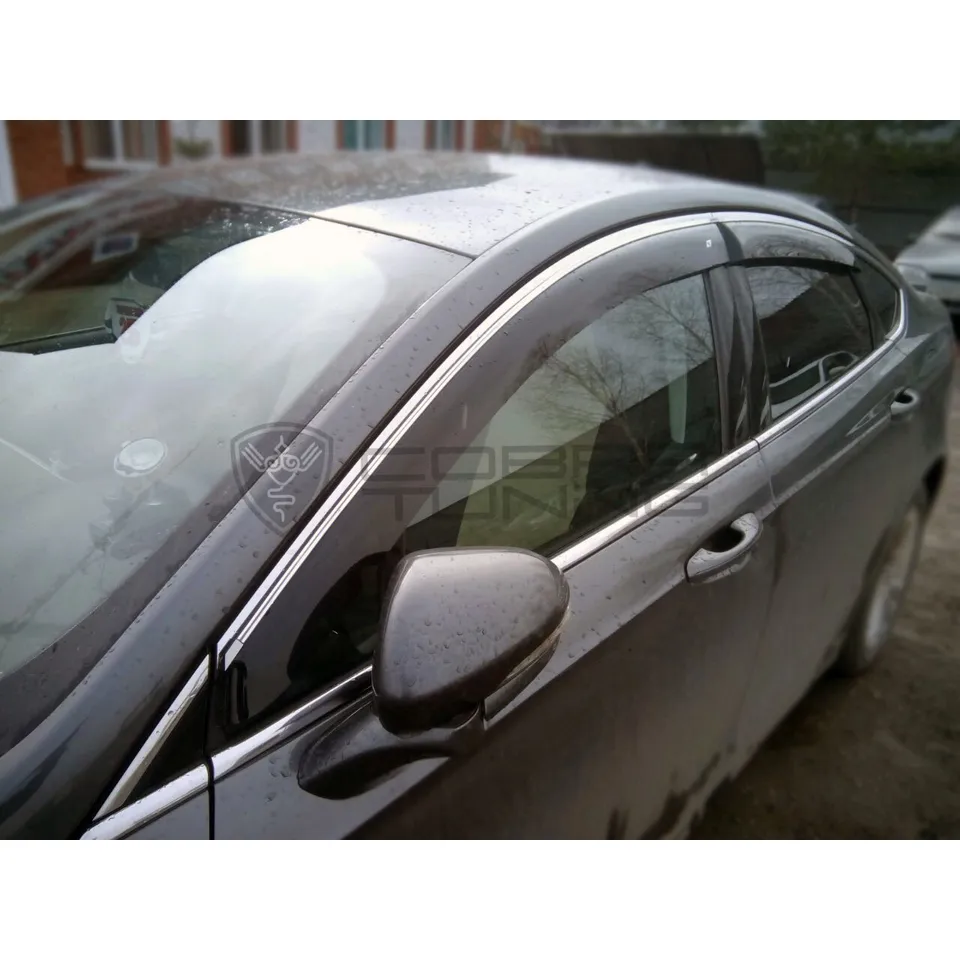 Дефлектора на окна Ford Mondeo IV Sd 2007-2013 (Комплектация Сhrome)EuroStandard ХРОМ.МОЛДИНГ деф.окон Cobra Tuning FE34707CR