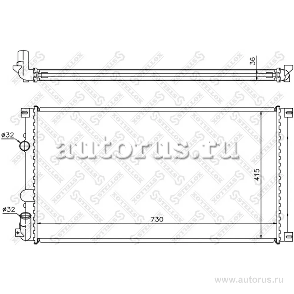 Радиатор системы охлаждения Renault Master, Opel Movano 2.5-3.0DC/ STELLOX 10-26169-SX