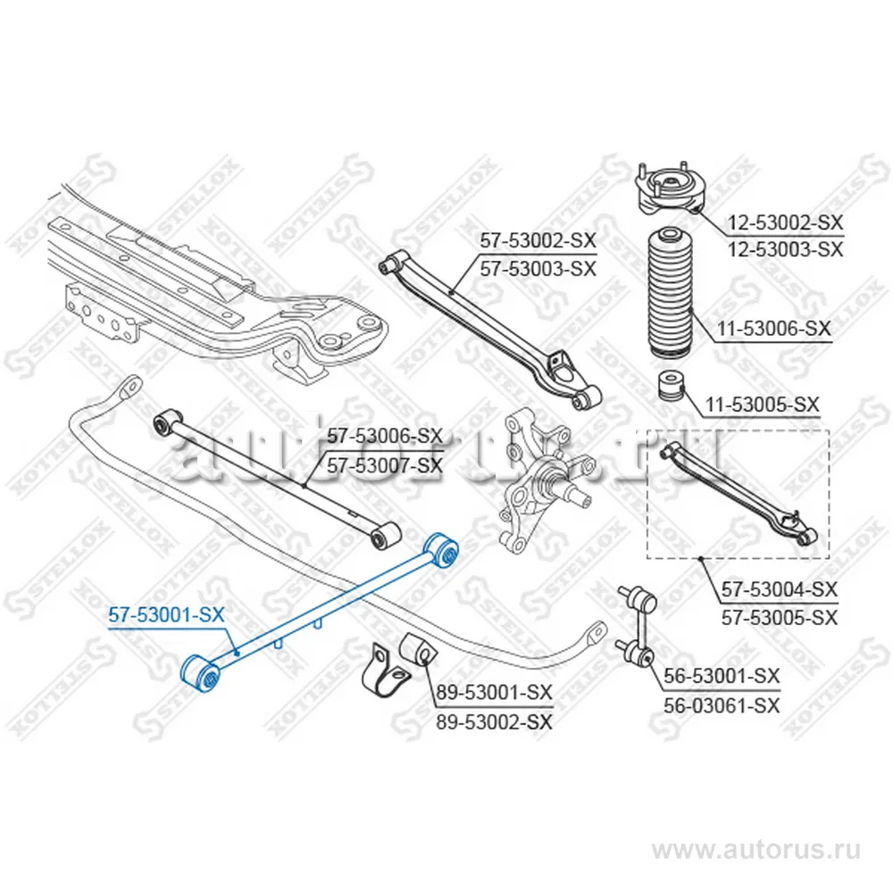 Рычаг зад. подв. продольн. л.+п. KIA Cl STELLOX 5753001_SX