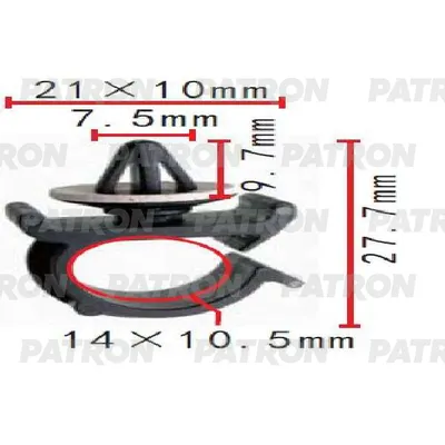 Фиксатор пластиковый Nissan применяемоть: внутренняя отделка - двери PATRON P371475