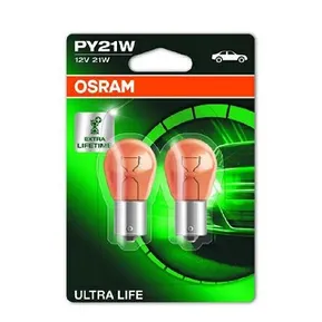 Лампа 12V PY21W 21W BAU15s OSRAM ULTRA LIFE 2 шт. блистер 7507ULT-02B