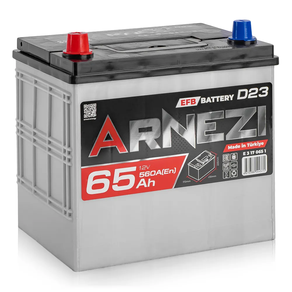 Аккумулятор Arnezi EFB JIS Start-stop 65 А/ч прямой L(+) 230х172х225 D23 EN560 A ARNEZI E3170651