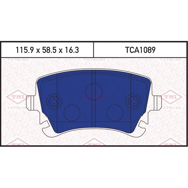 Колодки тормозные дисковые задние AUDI A4/S4Q/A6/RS6/A8 03->VW Phaeton 02-> TATSUMI TCA1089