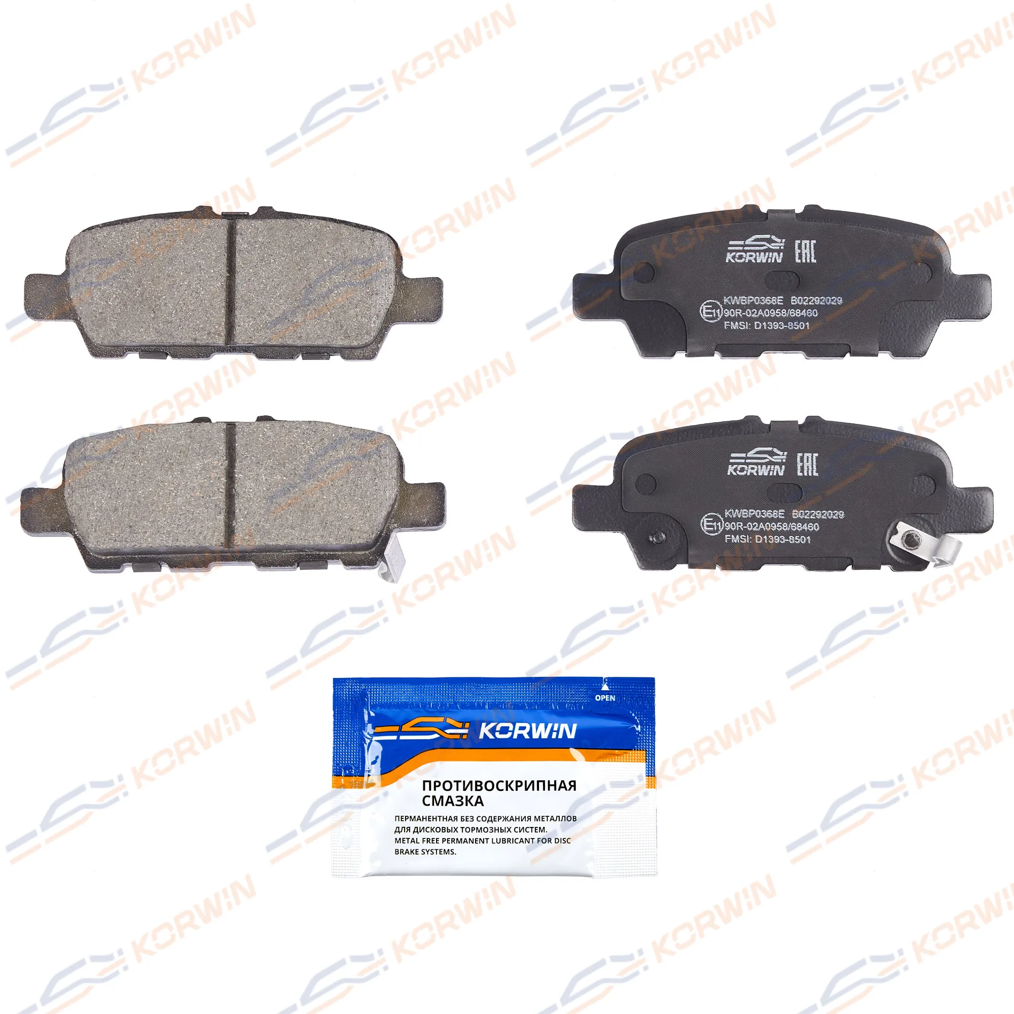 Колодки тормозные зад. ECOLine. Nissan Juke 10-/Murano 07-/X-Trail 13- KORWIN KWBP0368E