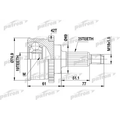 ШРУС наружн к-кт [ABS: 42] SUZUKI: BALENO 95-02, BALENO PATRON PCV3741