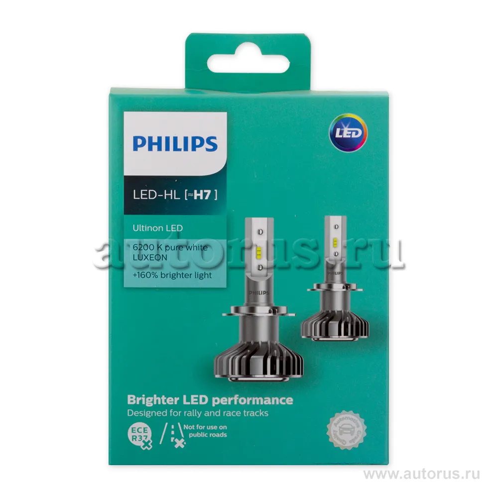 Лампа светодиодная 12V H7 14W PHILIPS LED 2 шт. картон 11972 ULWX2