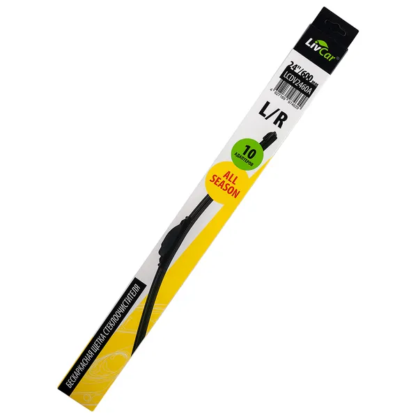 Щётка стеклоочистителя WIPER ALL SEASON бескаркасная всесезонная 24/600 мм LIVCAR LCDV2460A