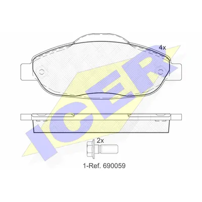 Колодки передние PEUGEOT 308 ICER 181851