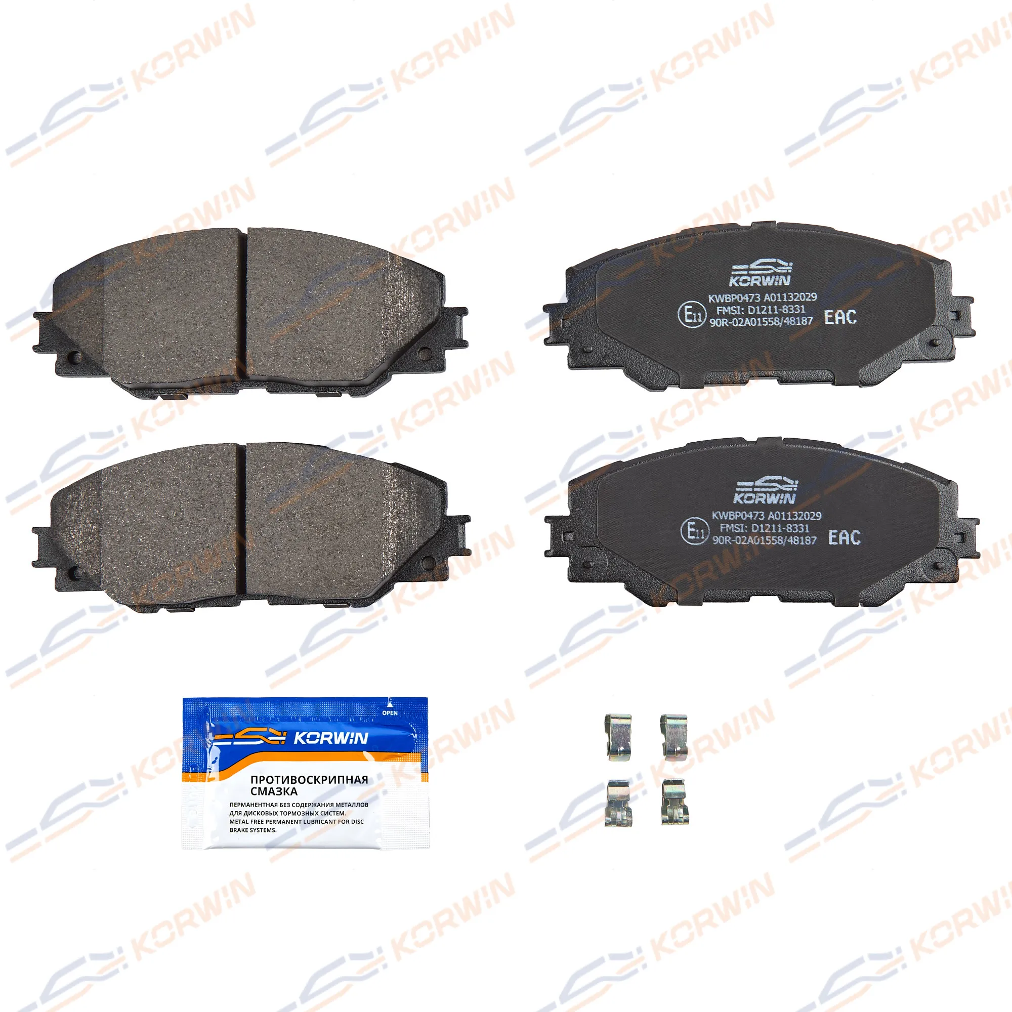 Колодки тормозные перед. Toyota RAV4 III-IV 05-18/Auris (E18) 12- KORWIN KWBP0473