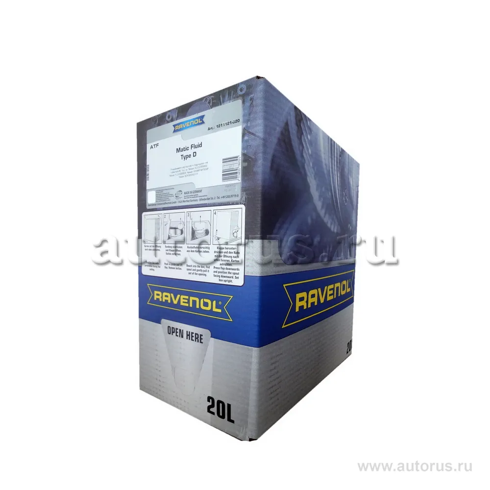 Трансмиссионное масло RAVENOL ATF Matic Fluid Type D (20л) ecobox 1211121-B20 (4014835786325)