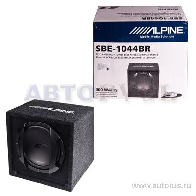 Сабвуфер ALPINE SBE-1044BR, 25 см , в корпусе, 150вт