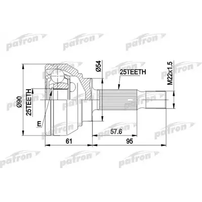 ШРУС наружн к-кт 25x54x25 ABS:43T VOLVO: S40 I 95-03, V PATRON PCV1006