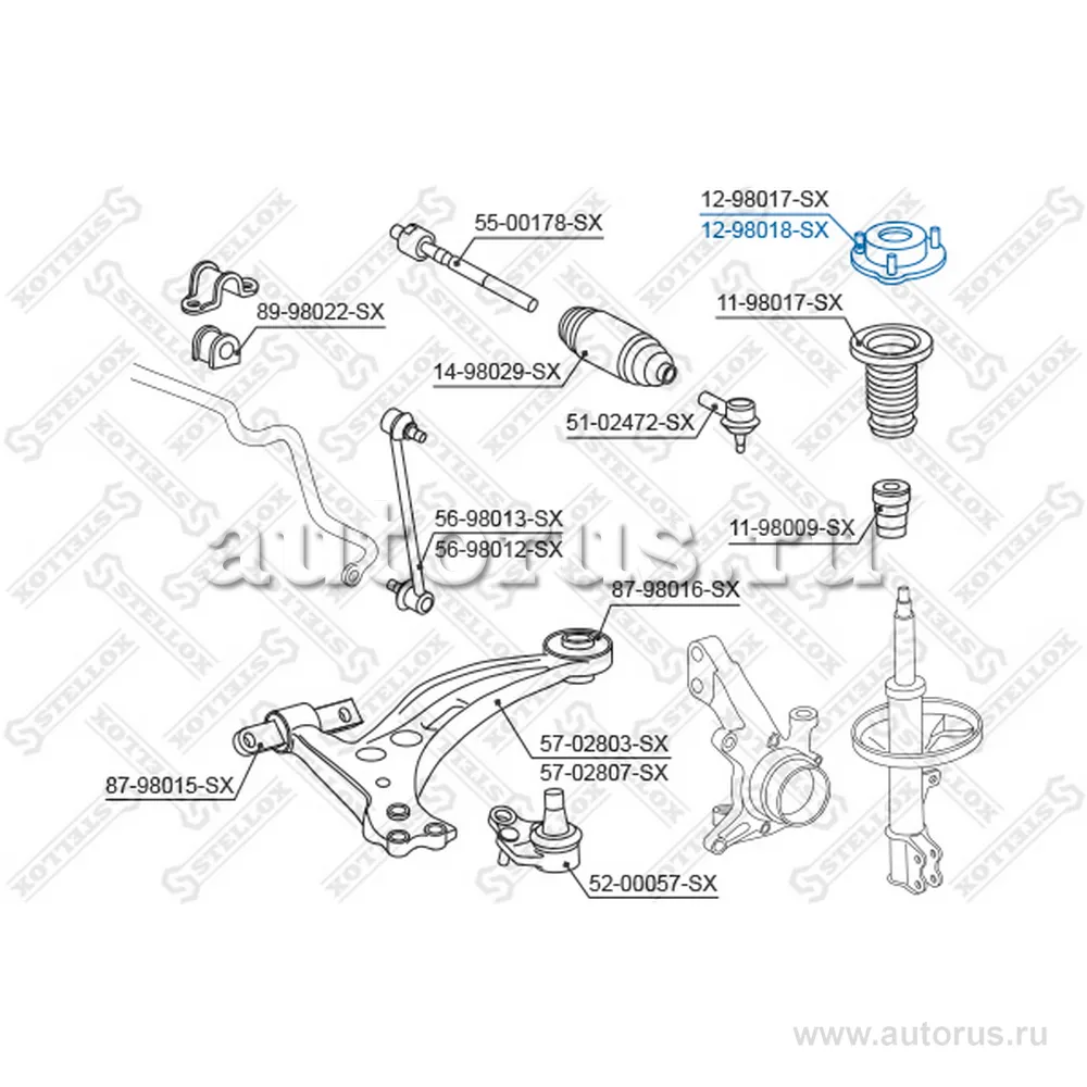 Опора амортизатора пер. л. Toyota Camry STELLOX 1298018_SX