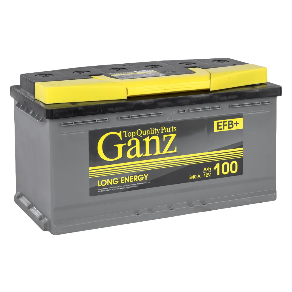 Аккумулятор GANZ EFB 100 А/ч прямой L+ 352x175x190 L5 EN 840 А