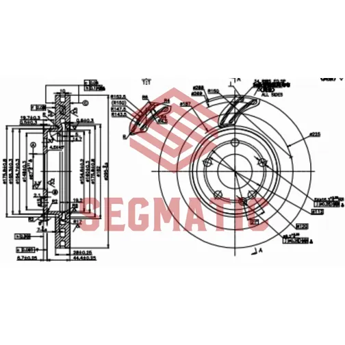 Диск тормозной передний MERCEDES C-CLASS (W205) 14=> 295X24 SEGMATIC SBD30093356