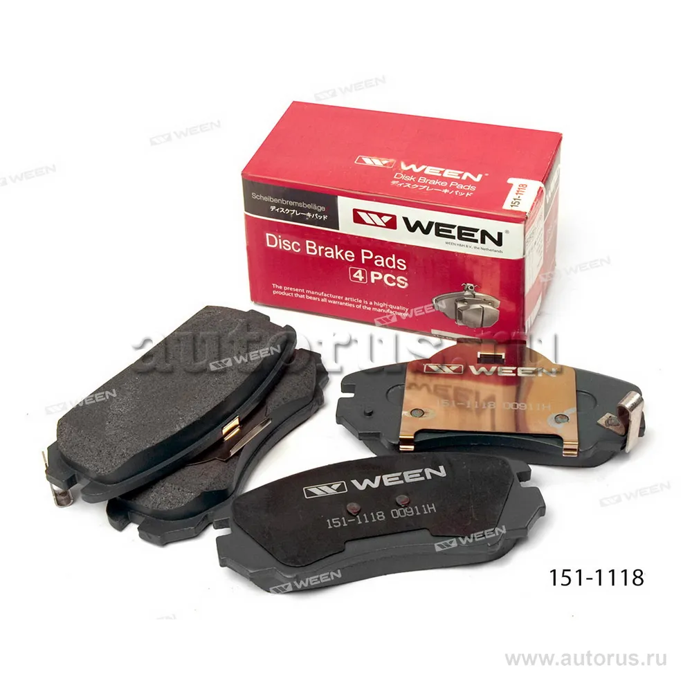 Тормозные колодки дисковые передние HYUNDAI Sonata IV (EF), Sonata V (NF), Elantra (XD WEEN 151-1118
