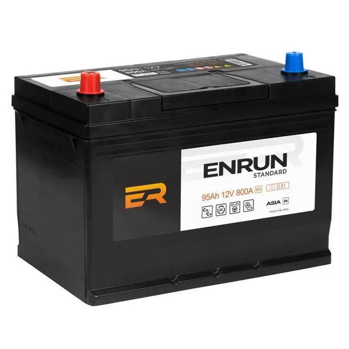 Аккумулятор ENRUN JIS Standart 95 А/ч прямой L+ 303x175x228 D31 EN 820 А