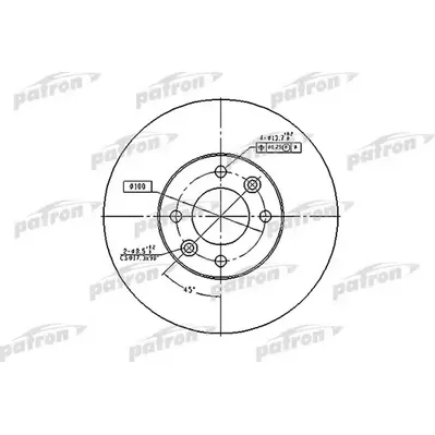 Диск тормозной передний RENAULT: LAGUNA 93-01, LAGUNA GRANDTOUR 95- PATRON PBD1032