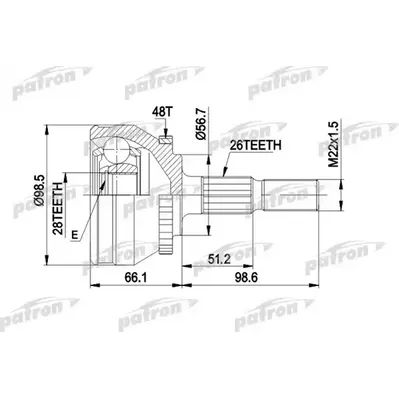 ШРУС наружн к-кт 26x56.5x28 ABS:48T VOLVO: 850 91 - 97, PATRON PCV1368