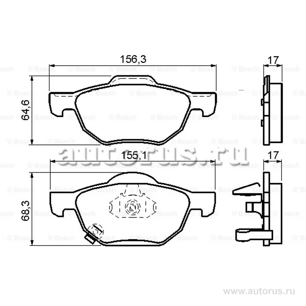 Колодки HONDA ACCORD 2003 BOSCH 0986494135