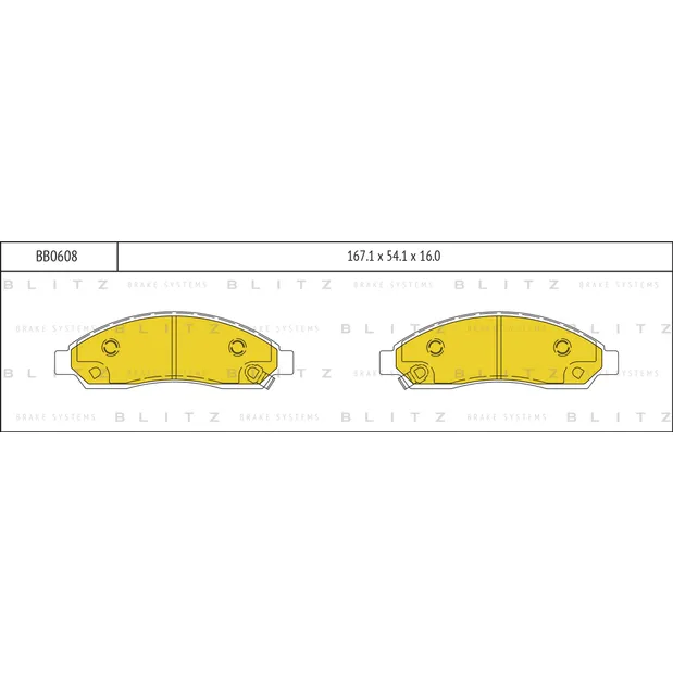 Колодки тормозные дисковые передние GREAT WALL Hover 05->ISUZU D-Max 02-> BLITZ BB0608