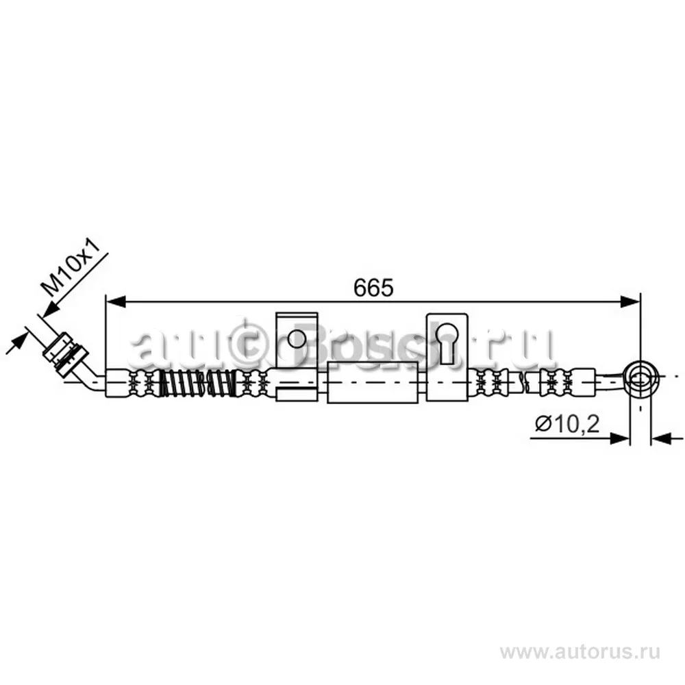 Шланг тормозной передний L KIA Sorento I 0206 BOSCH 1 987 481 790
