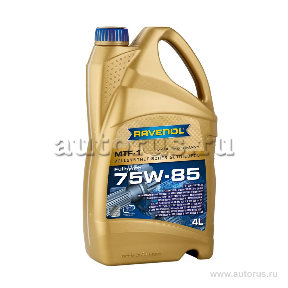 Трансмиссионное масло RAVENOL MTF -1 SAE 75W-85 (4л) new 1221102-004 (4014835719699)