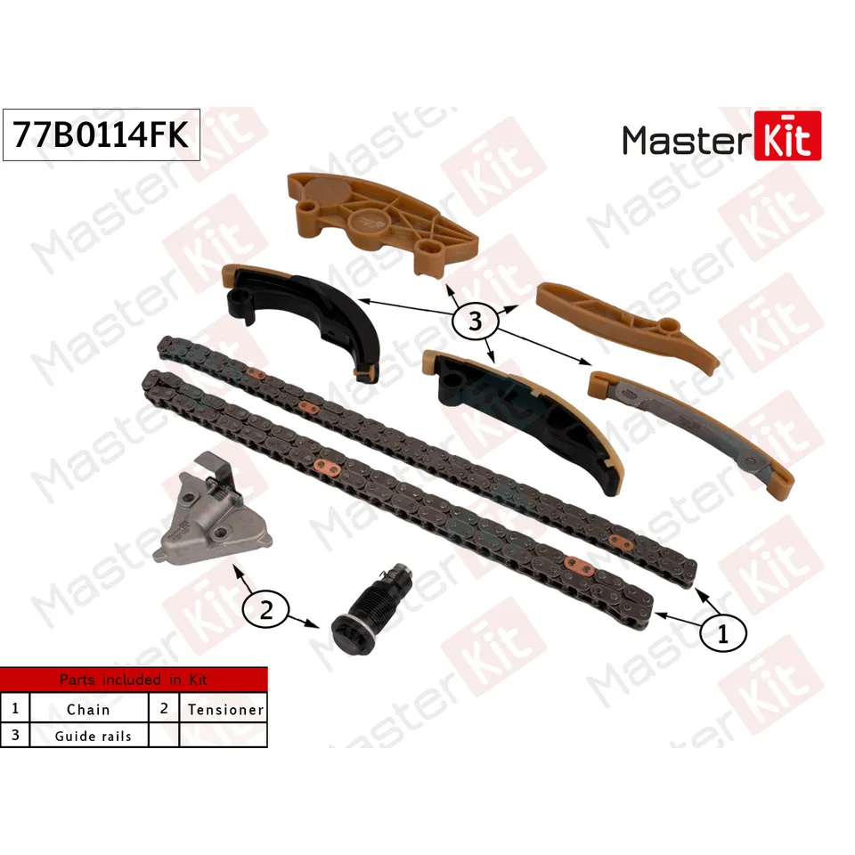 Комплект цепи ГРМ JAGUAR/LAND ROVER (AJ200/AJ20P4/AJ200P) MASTERKIT 77B0114FK