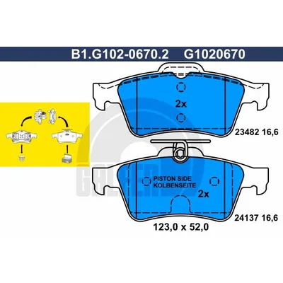 Колодки тормозные дисковые GALFER B1G10206702