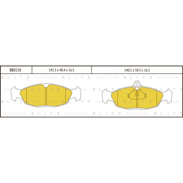 Колодки тормозные дисковые передние CHEVROLET Lanos 05->ZAZ Chance/Sens 05->OPEL Astra BLITZ BB0158