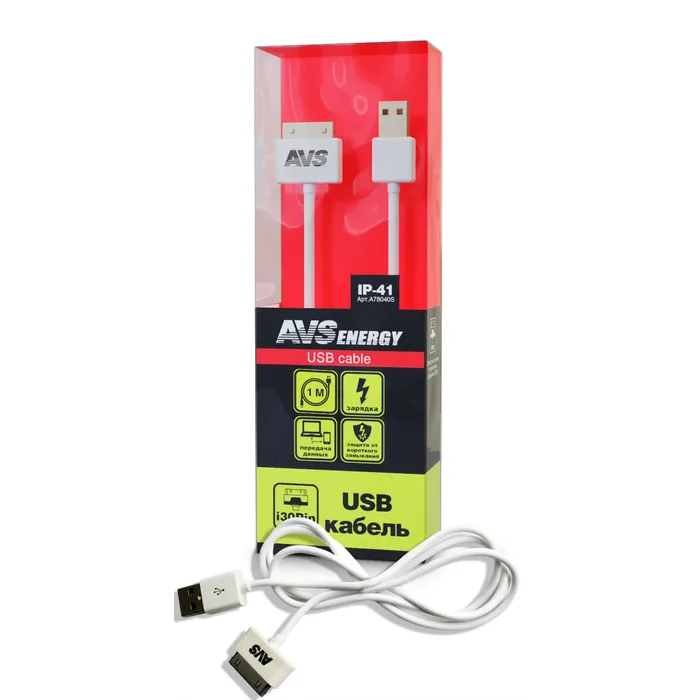 КАБЕЛЬ AVS ДЛЯ IPHONE 4(1 м) IP-41 AVS A78040S