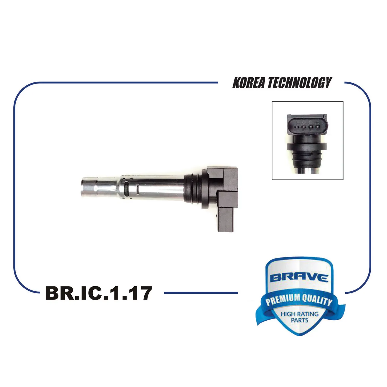 Катушка зажигания SKODA OctaviaII,SKODA Rapid12-,Yeti,VAGVW Polo,Gol BRAVE BR.IC.1.17