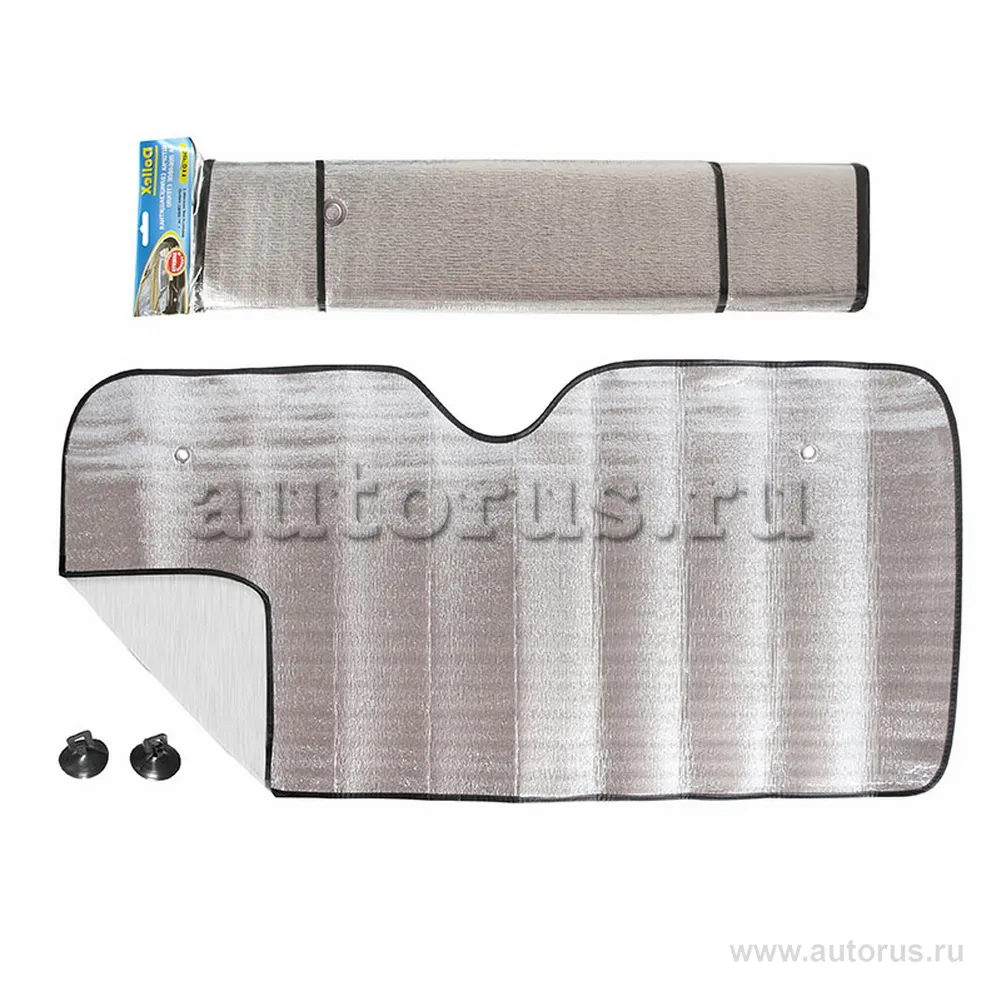 Шторка солнцезащитная на лобовое стекло 130x60 см SILVER односторонняя фольга