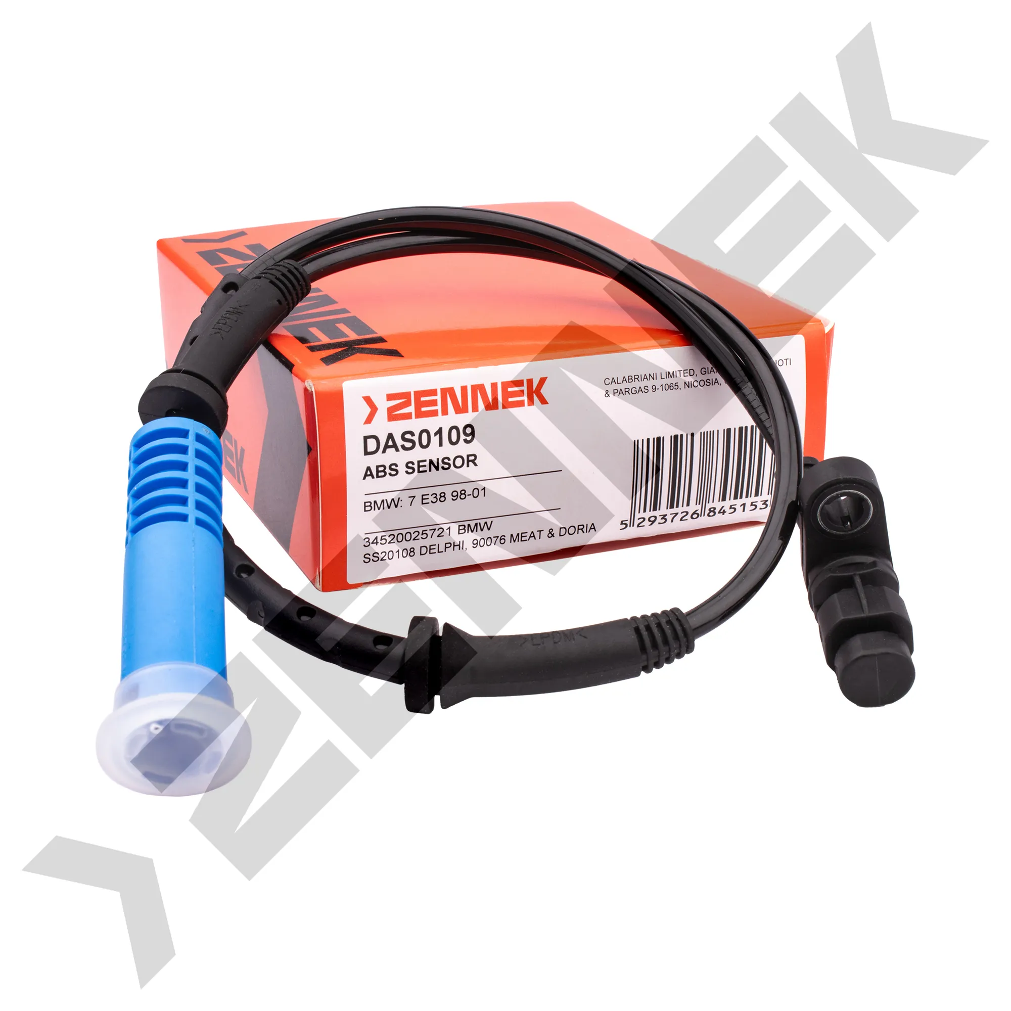 Датчик ABS передний левый/правый BMW 7 E38 98-01 ZENNEK DAS0109