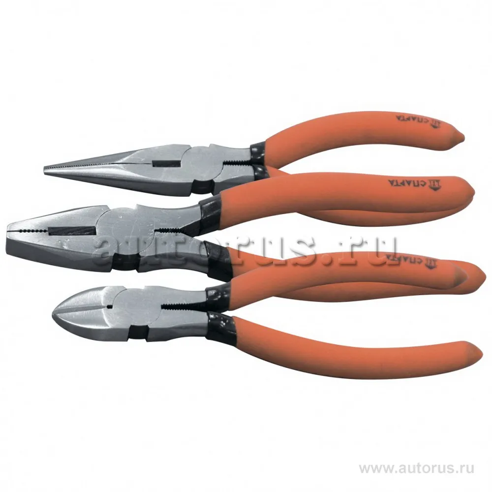 Набор губцевого инструмента из 3-х предметов N1, плоскогубцы, длинногубцы, бокорезы SPARTA 13544