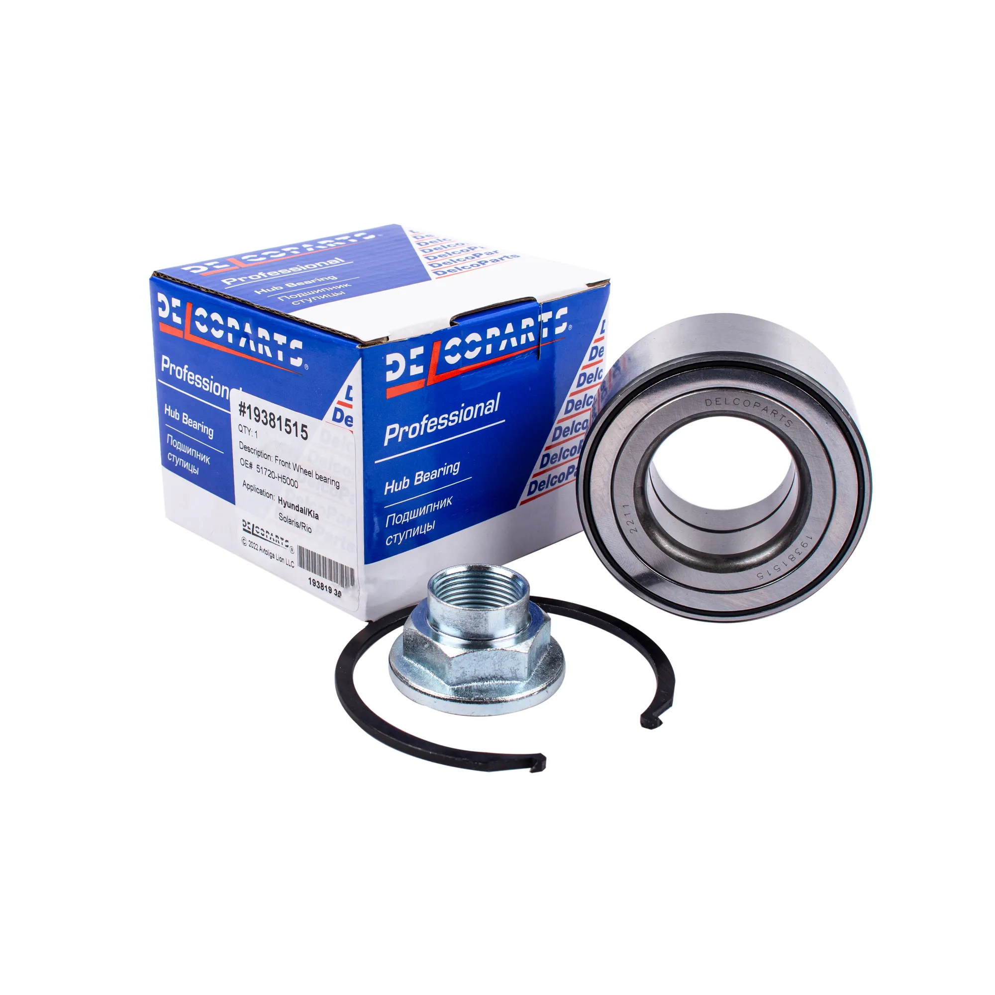 Подшипник ступицы передний Hyundai SOLARIS, Kia RIO DelcoParts 19381515