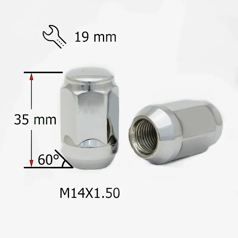 Гайка M14X1,50 35мм Конус,закрытая кл19мм Хром SDS FPA00053CHX