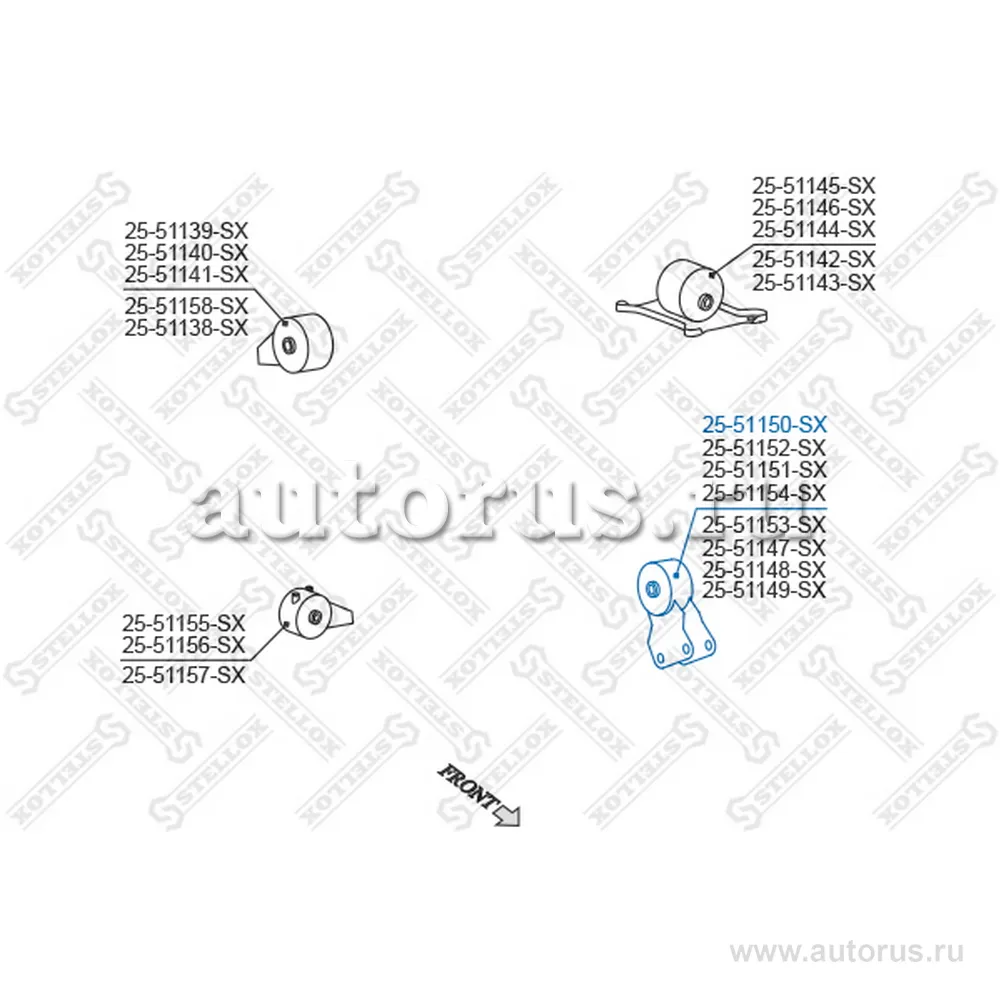 Подушка ДВСHyundai Sonata EF 2.0 04.99 STELLOX 2551150_SX