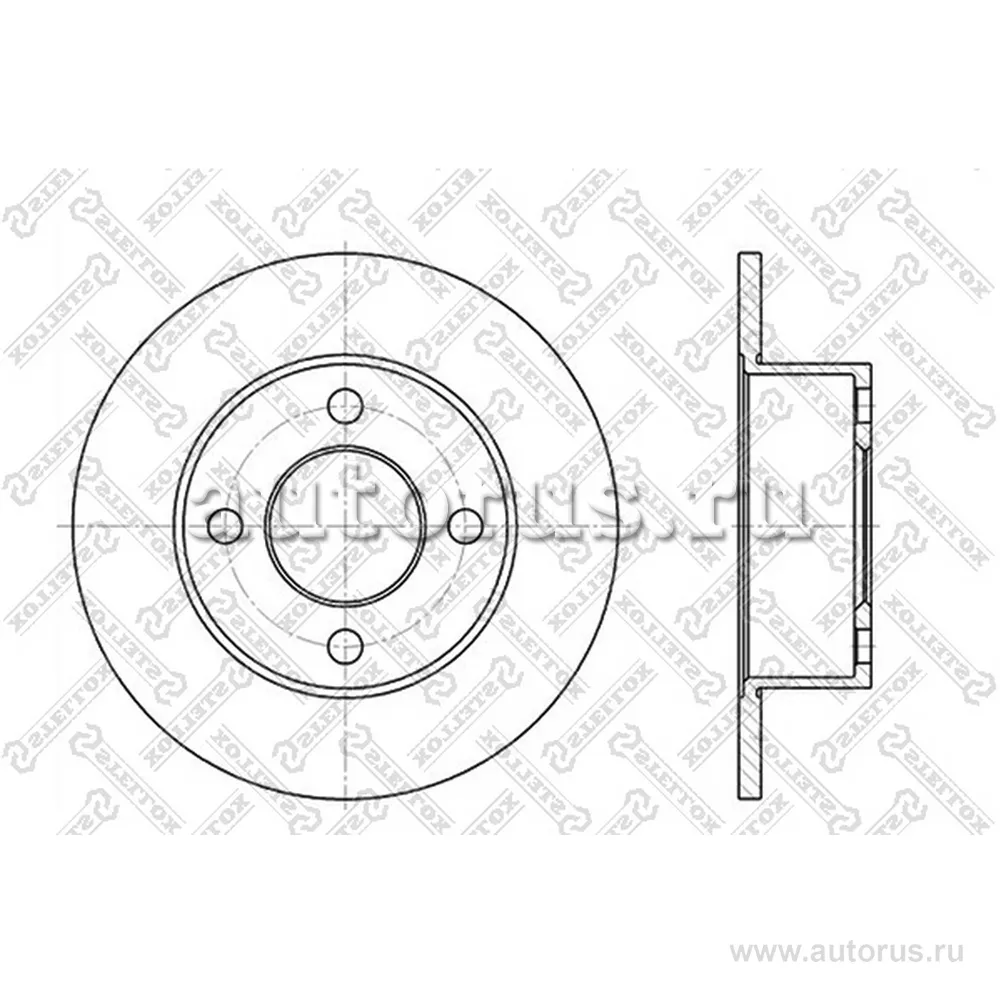Диск тормозной задний AUDI 80/90/100 1.6-1.9TD 86> STELLOX 60204723_SX