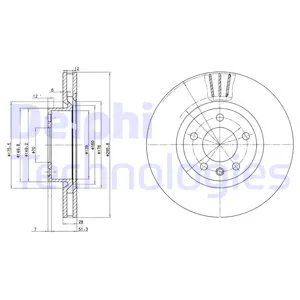 Диск тормозной OPEL OMEGA A,B 1.8-3.0L 90 - DELPHI BG2742
